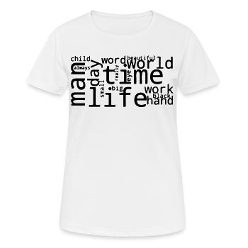 Stilisierte häufige englische Wortwolke - Frauen T-Shirt atmungsaktiv - Weiß - Vorne - AI Model Female 172 dark (172cm)