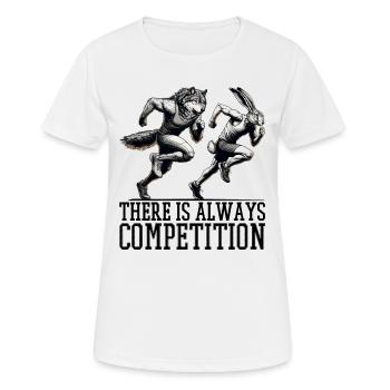 Wettbewerb Hase und Wolf Konkurrenz Geschenk - Frauen T-Shirt atmungsaktiv - Weiß - Vorne - AI Model Female 172 dark (172cm)