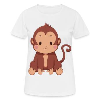 Affe - Frauen T-Shirt atmungsaktiv - Weiß - Vorne - AI Model Female 172 dark (172cm)