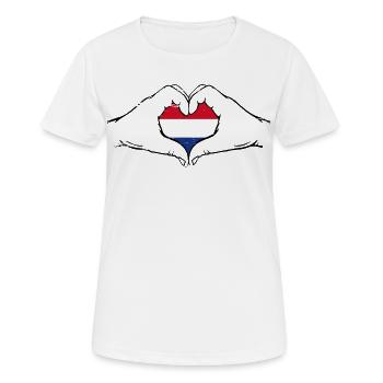 Holland Flagge Herz used - Frauen T-Shirt atmungsaktiv - Weiß - Vorne - AI Model Female 172 dark (172cm)