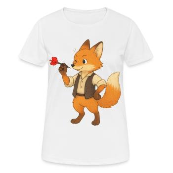 Fuchs beim Darten - Frauen T-Shirt atmungsaktiv - Weiß - Vorne - AI Model Female 172 dark (172cm)