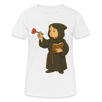 Monk playing darts - Women's Breathable T-Shirt - white - Front - AI Model Female 172 dark (172cm)