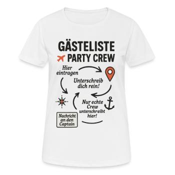 Guest list Party Crew - Women's Breathable T-Shirt - white - Front - AI Model Female 172 dark (172cm)