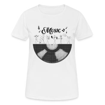 Ein halber Musikzylinder - Frauen T-Shirt atmungsaktiv - Weiß - Vorne - AI Model Female 172 dark (172cm)