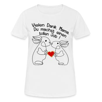 HERZ MUTTERTAG DANKE MAMA JOB - Frauen T-Shirt atmungsaktiv - Weiß - Vorne - AI Model Female 172 dark (172cm)