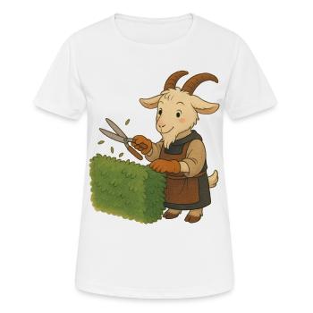 Une chèvre comme jardinier - T-shirt respirant Femme - blanc - Devant - AI Model Female 172 dark (172cm)