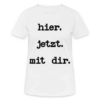 ACHTSAMKEIT LIEBE - Frauen T-Shirt atmungsaktiv - Weiß - Vorne - AI Model Female 172 dark (172cm)