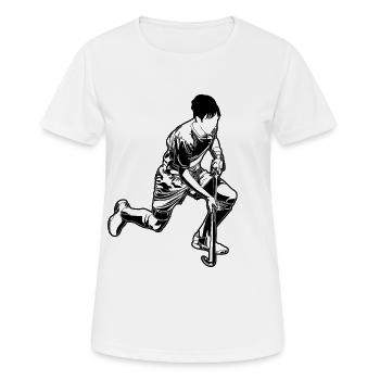 Feldhockeyspieler - Frauen T-Shirt atmungsaktiv - Weiß - Vorne - AI Model Female 172 dark (172cm)