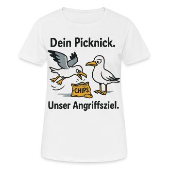 Dein Picknick Unser Angriffsziel - Frauen T-Shirt atmungsaktiv - Weiß - Vorne - AI Model Female 172 dark (172cm)