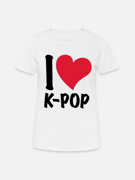 I Love K-Pop - Women's Breathable T-Shirt - white