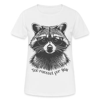 Too raccool for you - Lustiger Waschbär mit Brille - Frauen T-Shirt atmungsaktiv - Weiß - Vorne - AI Model Female 172 dark (172cm)