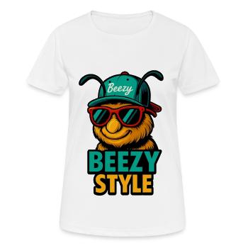 Beezy Style Bee Cap - T-shirt respirant Femme - blanc - Devant - AI Model Female 172 dark (172cm)
