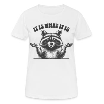 Raccoon - C’est ce que c’est - T-shirt respirant Femme - blanc - Devant - AI Model Female 172 dark (172cm)