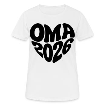 Oma 2026 - Frauen T-Shirt atmungsaktiv - Weiß - Vorne - AI Model Female 172 dark (172cm)
