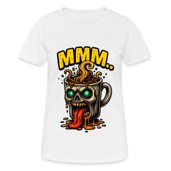 MMM Dämonenkaffee Becher - Frauen T-Shirt atmungsaktiv - Weiß - Vorne - AI Model Female 172 dark (172cm)