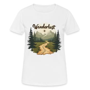 Wanderlust Wandern - Frauen T-Shirt atmungsaktiv - Weiß - Vorne - AI Model Female 172 dark (172cm)