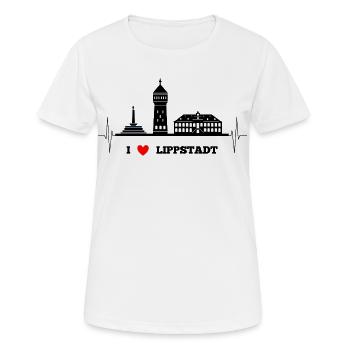 Skyline Lippstadt - Frauen T-Shirt atmungsaktiv - Weiß - Vorne - AI Model Female 172 dark (172cm)