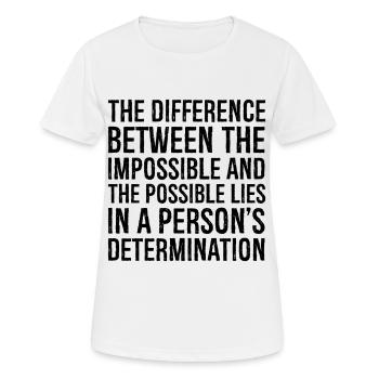 la différence entre l’impossible et le - T-shirt respirant Femme - blanc - Devant - AI Model Female 172 dark (172cm)