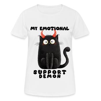 Emotionaler Support-Dämon – Lustige Katzen Edition - Frauen T-Shirt atmungsaktiv - Weiß - Vorne - AI Model Female 172 dark (172cm)