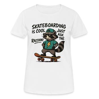 Raccoon Skate Lightning Stil - Frauen T-Shirt atmungsaktiv - Weiß - Vorne - AI Model Female 172 dark (172cm)