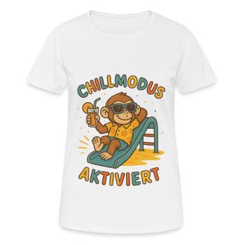 Monkey activé pour le mode détente - T-shirt respirant Femme - blanc - Devant - AI Model Female 172 dark (172cm)