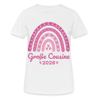 Große Cousine 2026 Regenbogen - Frauen T-Shirt atmungsaktiv - Weiß - Vorne - AI Model Female 172 dark (172cm)