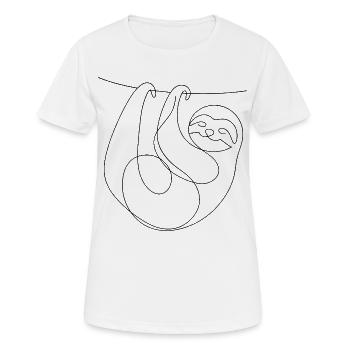 One Line Drawing - Sloth - Women's Breathable T-Shirt - white - Front - AI Model Female 172 dark (172cm)
