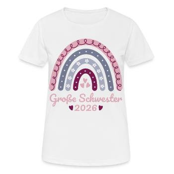 Große Schwester 2026 Regenbogen - Frauen T-Shirt atmungsaktiv - Weiß - Vorne - AI Model Female 172 dark (172cm)