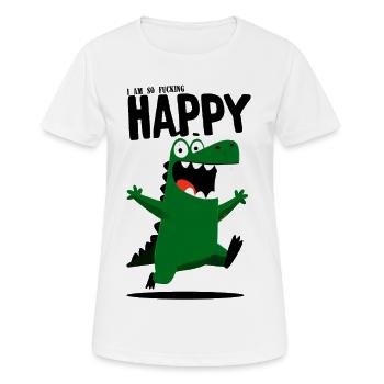 Croco heureux - T-shirt respirant Femme - blanc - Devant - AI Model Female 172 dark (172cm)