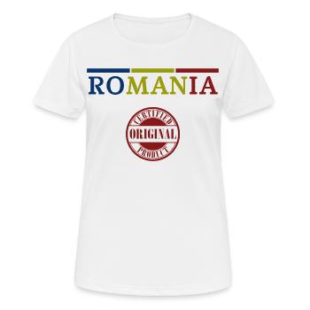 Drapeau roumain, fierté roumaine - T-shirt respirant Femme - blanc - Devant - AI Model Female 172 dark (172cm)
