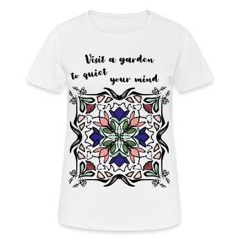 Meditation in the garden - Women's Breathable T-Shirt - white - Front - AI Model Female 172 dark (172cm)