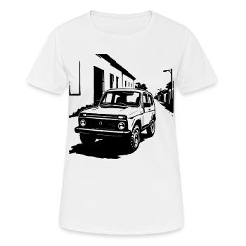 Offroad-Legende Klassik - Frauen T-Shirt atmungsaktiv - Weiß - Vorne - AI Model Female 172 dark (172cm)
