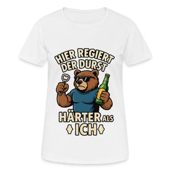 Durstbär - Härter als ich - Frauen T-Shirt atmungsaktiv - Weiß - Vorne - AI Model Female 172 dark (172cm)