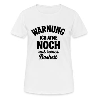 Warnung - Frauen T-Shirt atmungsaktiv - Weiß - Vorne - AI Model Female 172 dark (172cm)