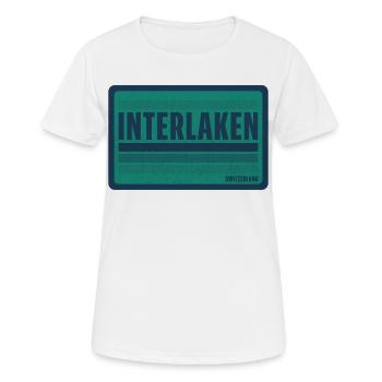 Interlaken Retro Abzeichen - Frauen T-Shirt atmungsaktiv - Weiß - Vorne - AI Model Female 172 dark (172cm)