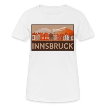 Innsbruck Austria Badge Design – Houses & Mountains - Women's Breathable T-Shirt - white - Front - AI Model Female 172 dark (172cm)