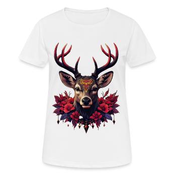 Geheimnisvolle Anmut, der Hirsch der Schatten und Lichter. - Frauen T-Shirt atmungsaktiv - Weiß - Vorne - AI Model Female 172 dark (172cm)