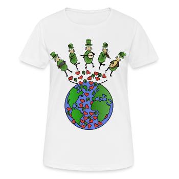 Folk Musik Schafe - Frauen T-Shirt atmungsaktiv - Weiß - Vorne - AI Model Female 172 dark (172cm)