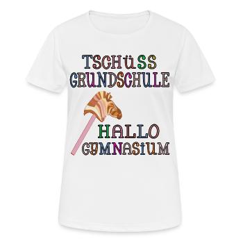 SCHULWECHSEL GYMNASIUM HOBBY HORSING - Frauen T-Shirt atmungsaktiv - Weiß - Vorne - AI Model Female 172 dark (172cm)