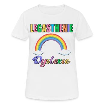 LEGASTHENIE DYSLEXIE REGENBOGEN - Frauen T-Shirt atmungsaktiv - Weiß - Vorne - AI Model Female 172 dark (172cm)