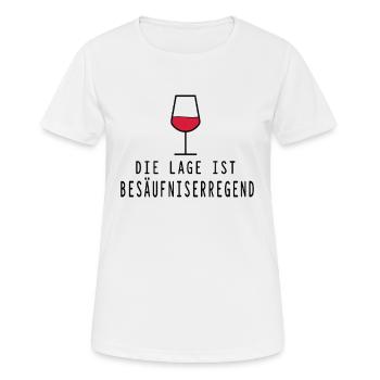 Lage besäufniserregend - Frauen T-Shirt atmungsaktiv - Weiß - Vorne - AI Model Female 172 dark (172cm)