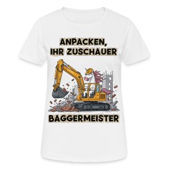 Maître excavatrice licorne - T-shirt respirant Femme - blanc - Devant - AI Model Female 172 dark (172cm)