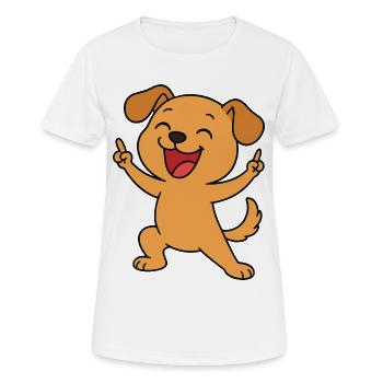 Party-Welpe - Frauen T-Shirt atmungsaktiv - Weiß - Vorne - AI Model Female 172 dark (172cm)