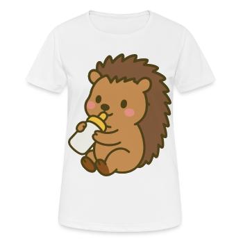 Hérisson avec bouteille de lait - T-shirt respirant Femme - blanc - Devant - AI Model Female 172 dark (172cm)