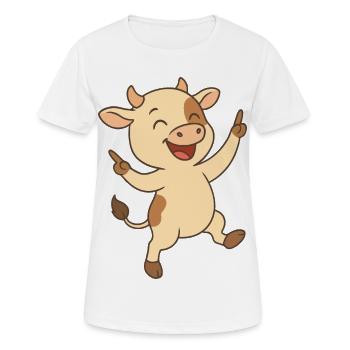 Happy calf - Women's Breathable T-Shirt - white - Front - AI Model Female 172 dark (172cm)