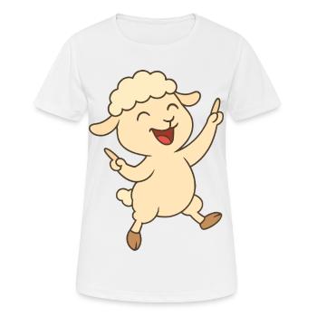 Agneau dansant - T-shirt respirant Femme - blanc - Devant - AI Model Female 172 dark (172cm)