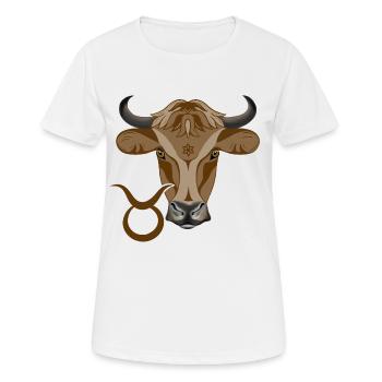 Sternzeichen Stier - Frauen T-Shirt atmungsaktiv - Weiß - Vorne - AI Model Female 172 dark (172cm)