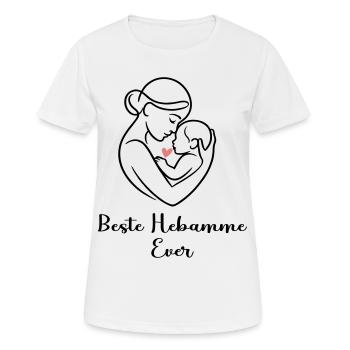 Beste Hebamme Ever - personalisierbares Design - Frauen T-Shirt atmungsaktiv - Weiß - Vorne - AI Model Female 172 dark (172cm)