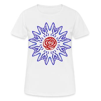Rose in der blauen Sonne - Frauen T-Shirt atmungsaktiv - Weiß - Vorne - AI Model Female 172 dark (172cm)