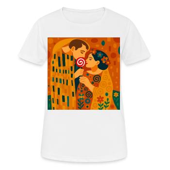 The (sweet) kiss - Women's Breathable T-Shirt - white - Front - AI Model Female 172 dark (172cm)